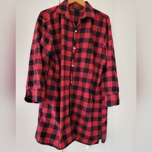 Ralph Lauren Long Red/Black Flannel Shirt Sz XL